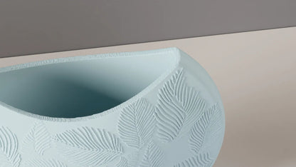 Vaso Decorativo Circolare con Rilievo Foglie - Packar