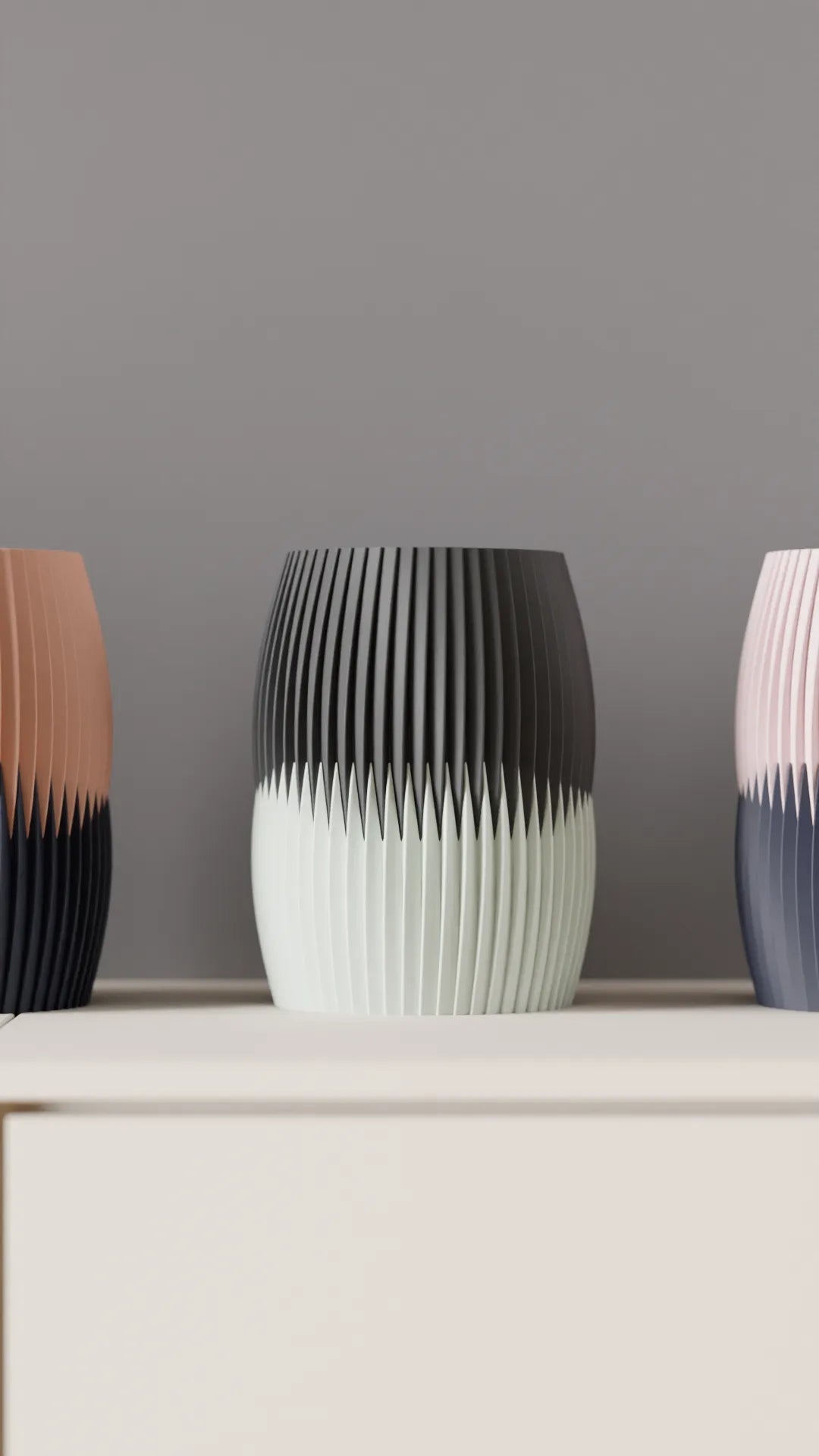 Vaso Moderno Plissettato Bicolore - Packar