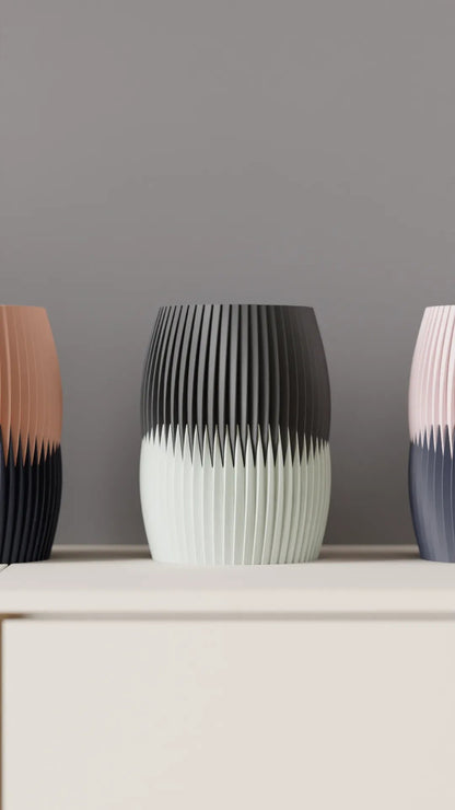 Vaso Moderno Plissettato Bicolore - Packar