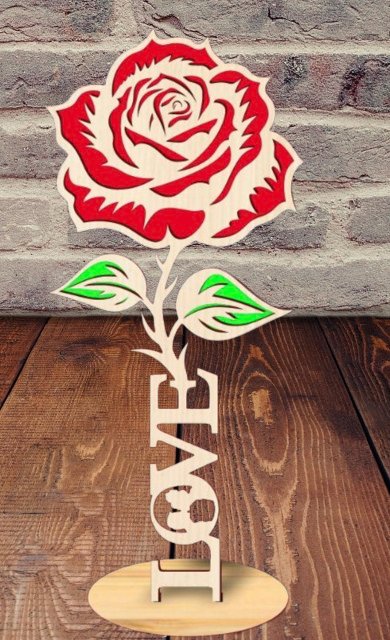 Rosa Incisa in Legno - Packart